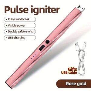 Rose Gold Pulse Igniter with USB Charger